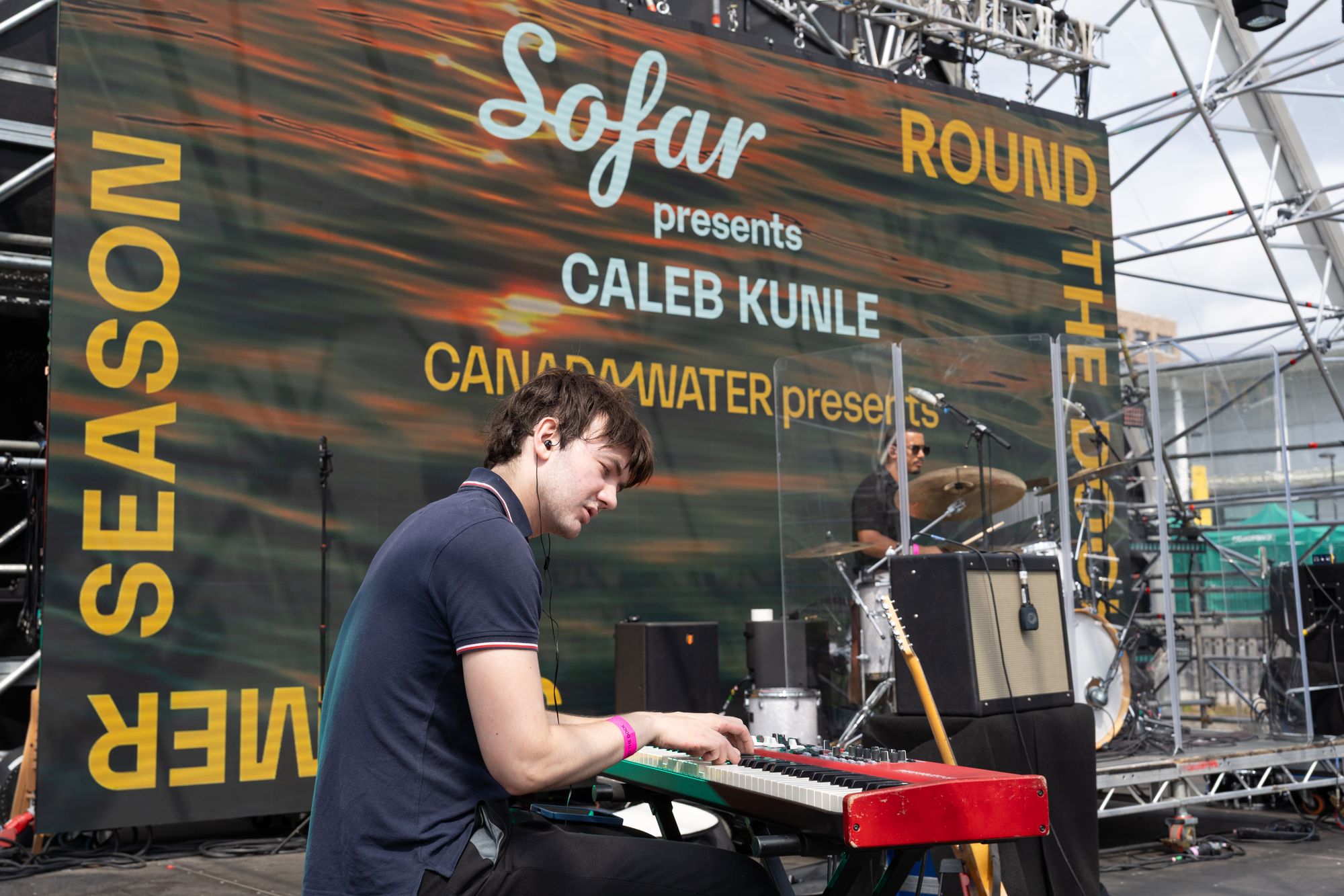 The keys player in Caleb Kunle's band during the Sofar Sounds set at Round the Dock.