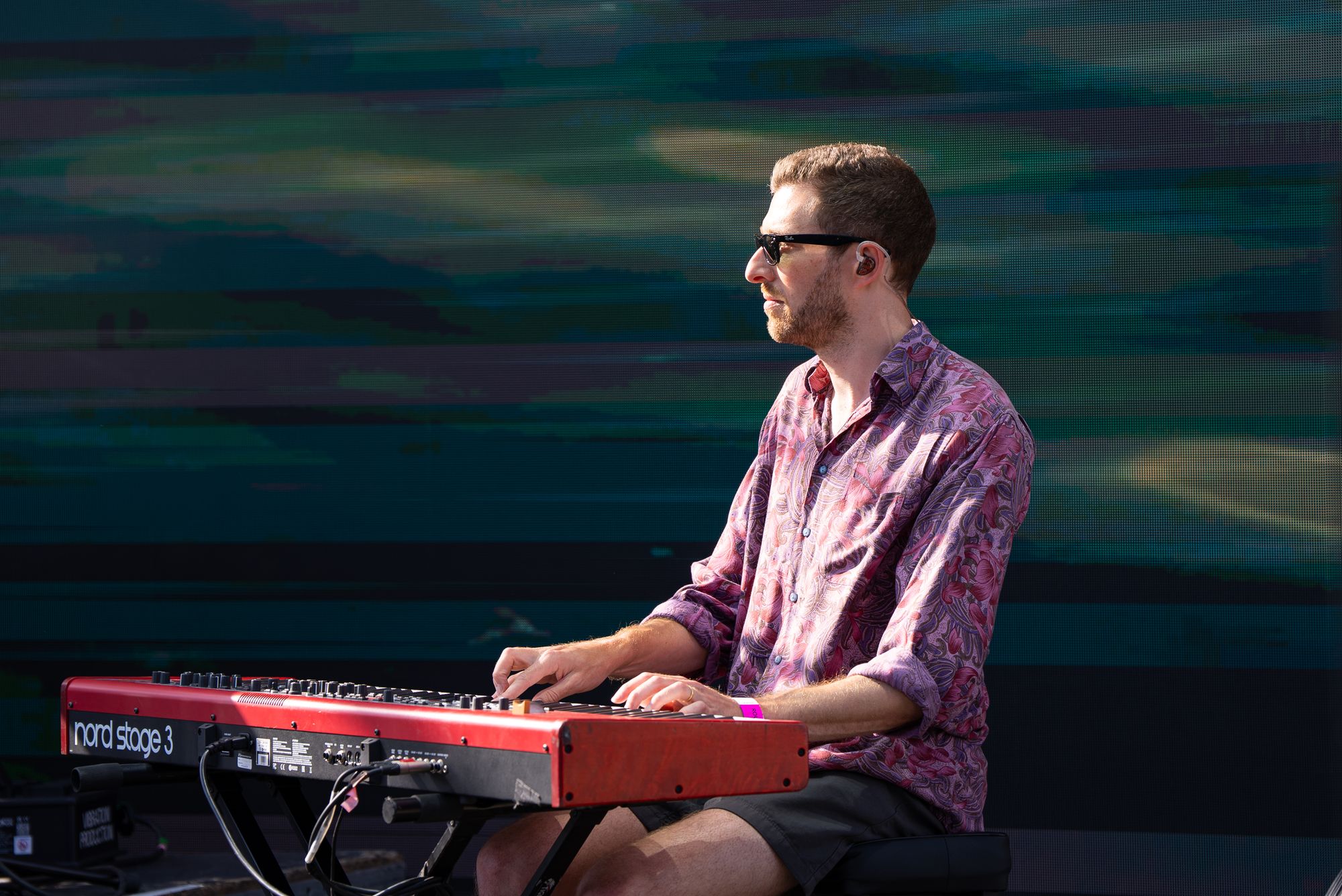 The keys player in the Spit Night band at Round the Dock, Canada Water.