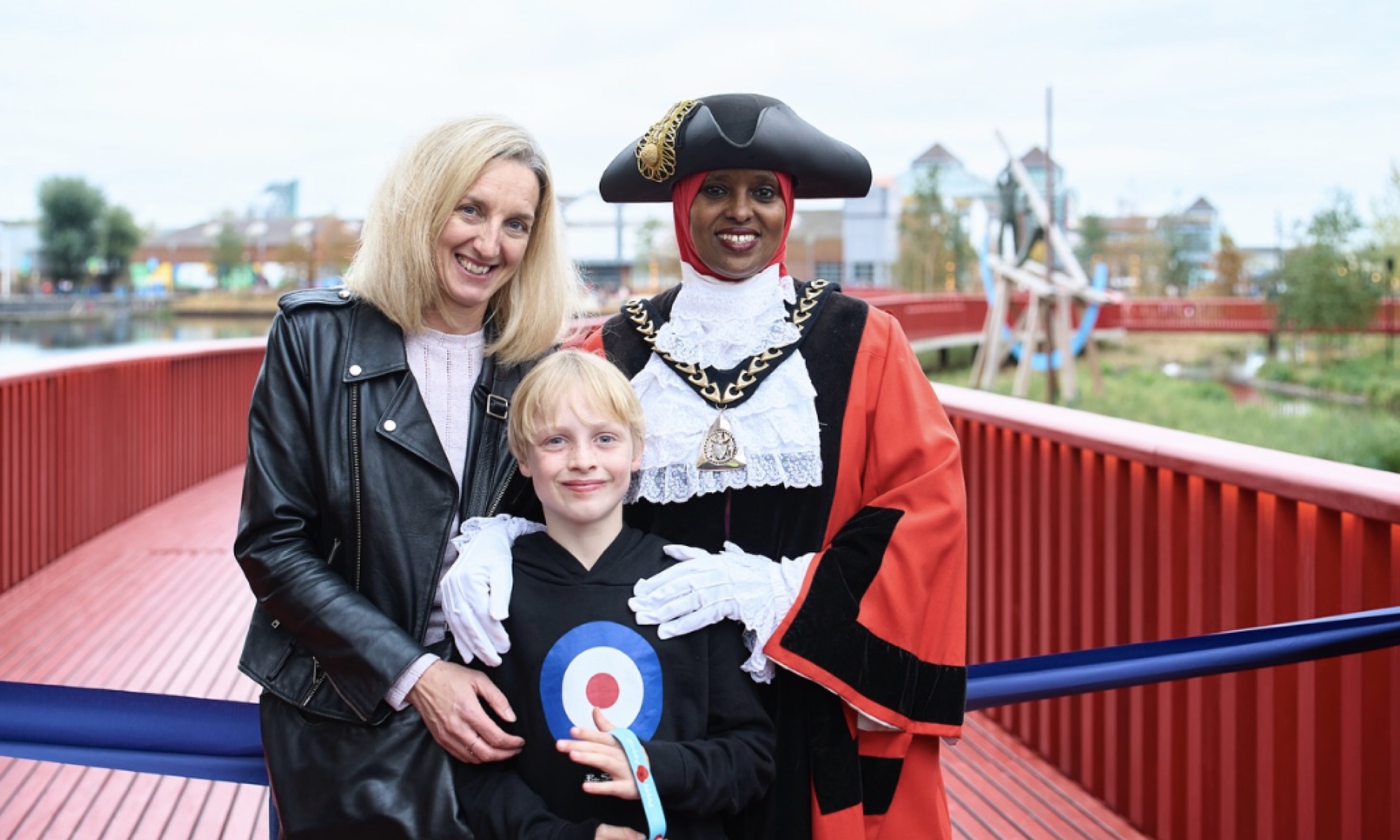 The Mayor and local dignitaries at the official photocall on the newly opened boardwalk