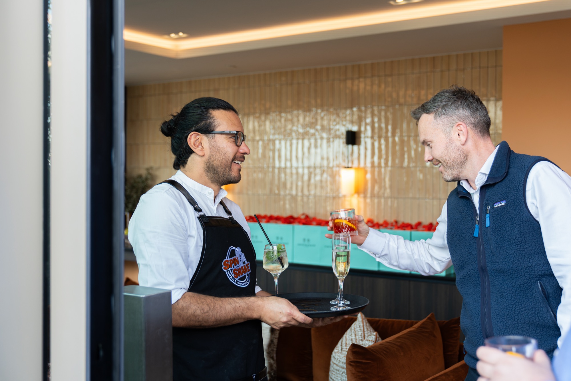 Drinks served at the bar inside Arbour Heights during Lendlease's launch evening in London.