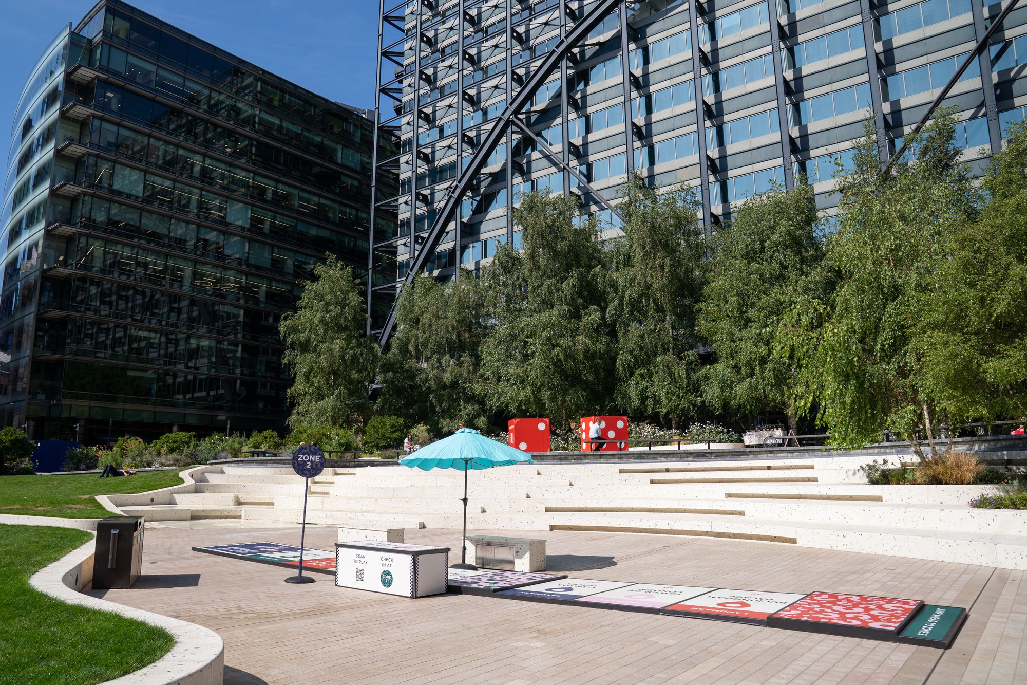 The Lifesize London board set out in Exchange Square, Broadgate, for the final stop of the summer series.