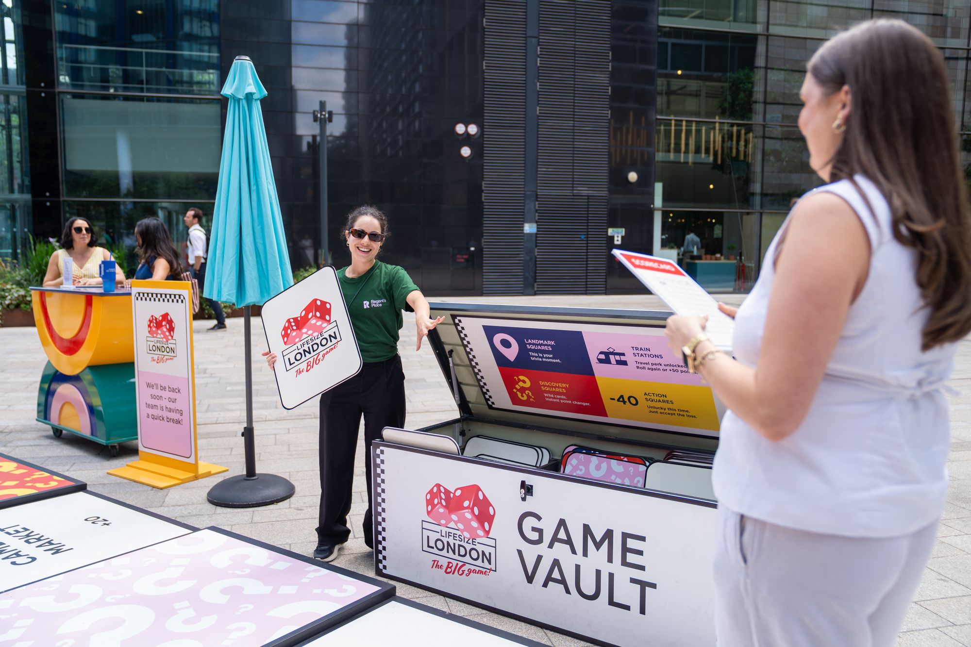 Players at the Game Vault, collecting challenges during Lifesize London at Regent's Place.