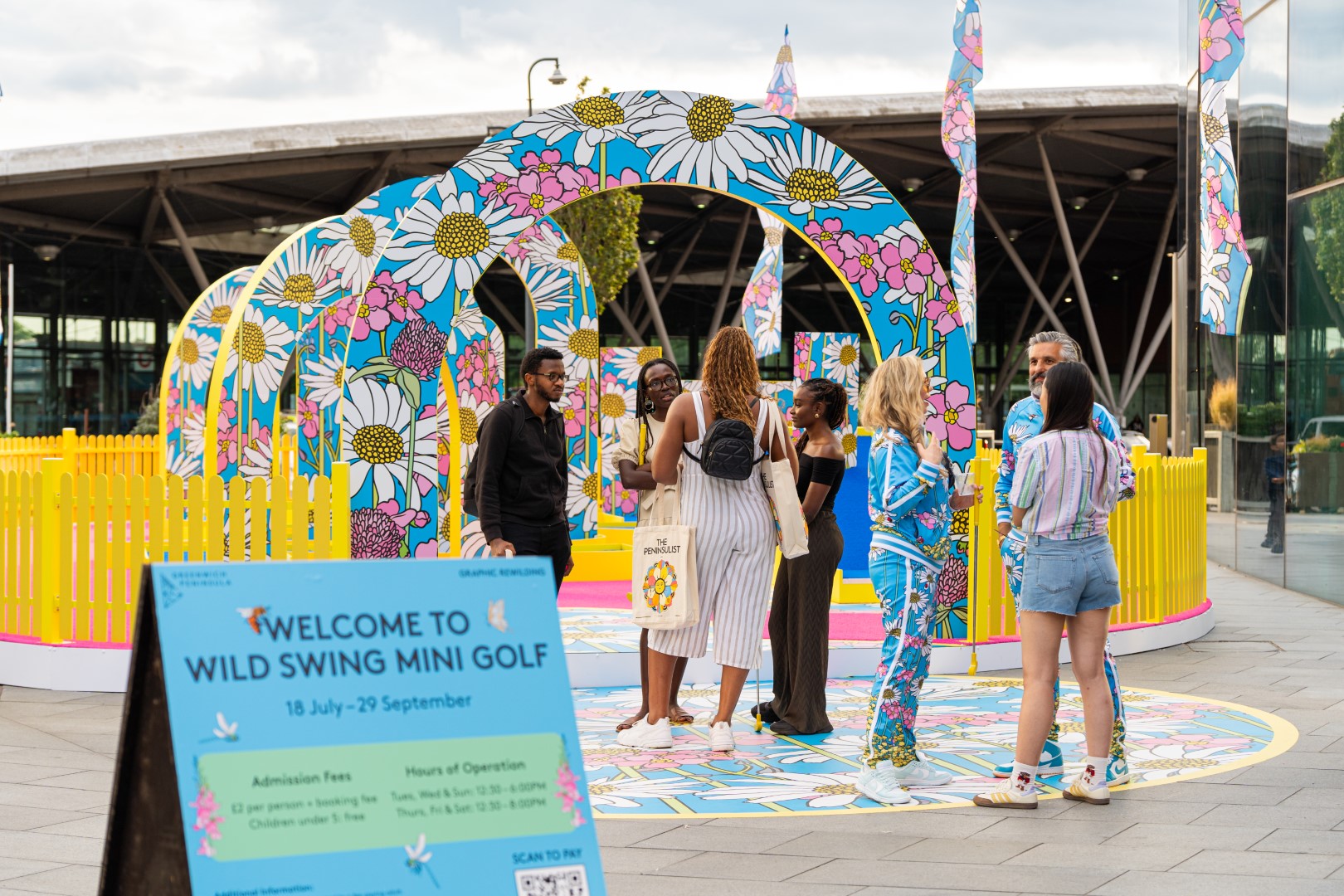 TikTok and Reels content production — summer installation video at Greenwich Peninsula